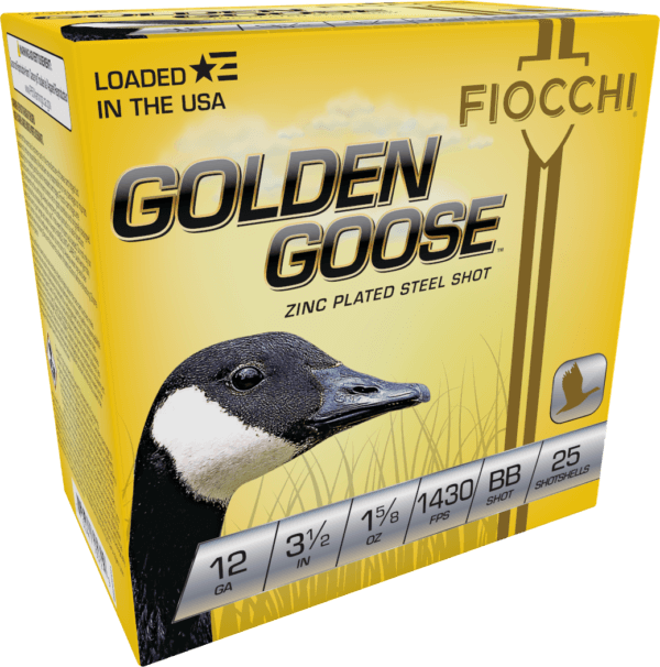 Fiocchi 1235GGBB Golden Goose Waterfowl 12 Gauge 3.50″ 1 5/8 oz BB Shot 25rd Box