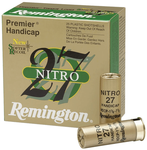 Remington Ammunition 20227 Premier Nitro 27 Handicap Load 12 Gauge 2.75″ 1 oz 1290 fps 7.5 Shot 25rd Box