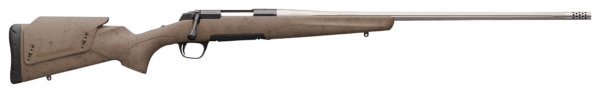 Browning 035513297 X-Bolt Western Hunter Fiber Fusion 300 PRC 3+1 26 Stainless Steel Barrel With Removeable Muzzle Brake  Matte Blued Steel Receiver  Hard Core Fiber-Fusion Adjustable Comb Stock With Cerakote Flat Dark Earth & Black Spider Web Graphics”