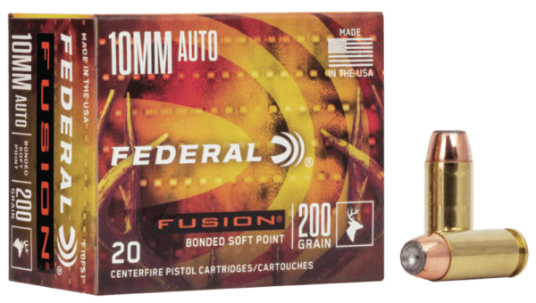 Federal F10FS1 Fusion Handgun 10mm Auto 200 gr Fusion Soft Point 20rd Box