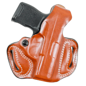 DeSantis Gunhide 085TA8JZ0 Thumb Break Mini Slide OWB Tan Leather Belt Loop Fits Sig P365/P365XL/P365 SAS Right Hand