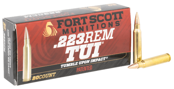 Fort Scott Munitions 223055SCV Tumble Upon Impact (TUI) Rifle 223 Rem 55 gr Solid Copper Spun (SCS) 20rd Box