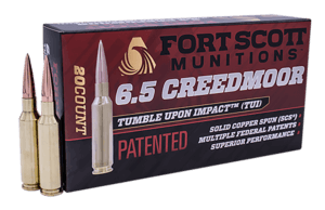 Fort Scott Munitions 65CM123SCV11 Tumble Upon Impact (TUI) Rifle 6.5 Creedmoor 123 gr Solid Copper Spun (SCS) 20rd Box