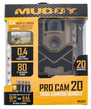 Muddy MUDMTC24VK Pro-Cam 24 Combo Bark Camo LCD Display 24 MP Resolution Invisible Flash SD Card Slot/Up to 32GB Memory