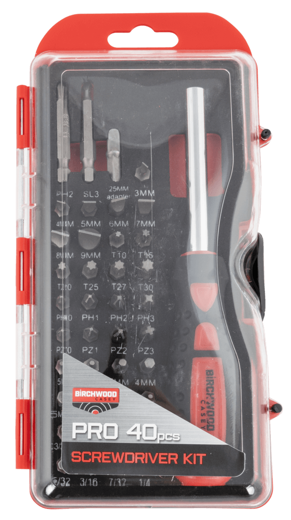 Birchwood Casey PROSDS Pro Screwdriver Kit 40 Pieces Includes Slotted/Philips/Torx/Hex Heads