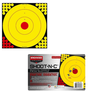Birchwood Casey LCSPLR Large Range Spoiler Alert 10″ Orange/Yellow AR500 Steel Bullseye 0.50″ Thick Includes Crosshair Sticker
