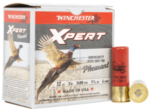 Winchester Ammo WEXP123H4 Xpert Pheasant Lead Free High Velocity 12 Gauge 3″ 1 1/4 oz 1400 fps 4 Shot 25rd Box