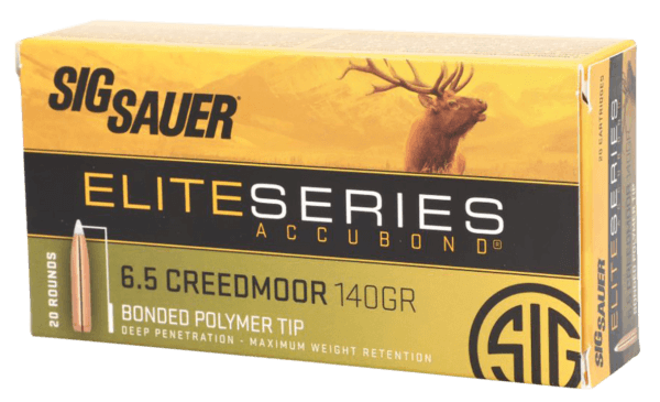 Sig Sauer E65CMAB14020 Elite Hunting 6.5 Creedmoor 140 gr 2650 fps Nosler AccuBond 20rd Box