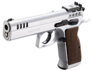 Tanfoglio IFG TFSTOCK240 Stock II Competition 40 S&W 12+1/16+1  4.44 Stainless Polygonal Rifled Barrel  Stainless Ported/Serrated Slide  Stainless Steel Frame  Brown Polymer Grip”