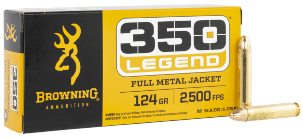 Browning Ammo B192803501 Performance Target Target 350 Legend 124 gr Full Metal Jacket (FMJ) 20rd Box