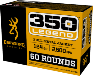 Browning Ammo B192803502 Target Performance Target 350 Legend 124 gr Full Metal Jacket (FMJ) 60rd Box