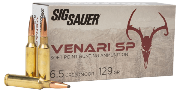Sig Sauer V65CMSP129-20 Venari 6.5 Creedmoor 129 gr 2820 fps Soft Point (SP) 20rd Box