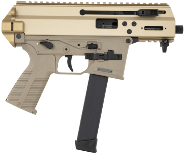 B&T Firearms 36176502GCT APC9K  9mm Luger 33+1 4.30  Coyote Tan  Tele Brace Adapter  Polymer Grip  Ambi Controls (Glock Compatible Mag)”