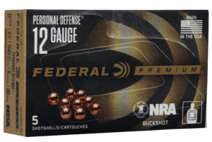 Federal PD132NRA00 Premium Personal Defense NRA 12 Gauge 2.75″ 9 Pellets 1145 fps 00 Buck Shot 5rd Box