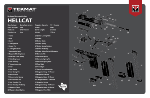 TekMat TEKR20HELLCAT Hellcat Cleaning Mat Black/White Rubber 20″ Long  Springfield Hellcat Parts Diagram – GunStuff
