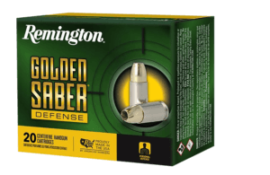 Remington Ammunition R21369 Golden Saber Defense 10mm Auto 180 gr Brass Jacket Hollow Point (BJHP) 20rd Box