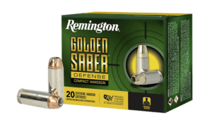 Remington Ammunition R21370 Golden Saber Defense 10mm Auto 180 gr Brass Jacket Hollow Point (BJHP) 20rd Box