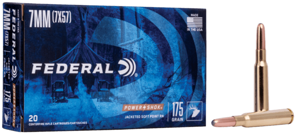 Federal 7A Power-Shok Hunting 7mm Mauser 175 gr Jacketed Soft Point (JSP) 20rd Box