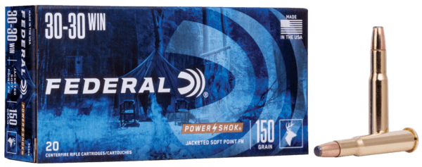 Federal 3030A Power-Shok Hunting 30-30 Win 150 gr Jacketed Soft Point (JSP) 20rd Box