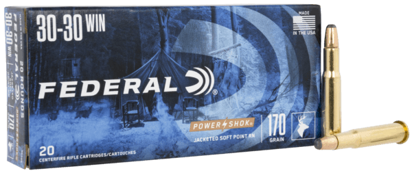 Federal 3030B Power-Shok Hunting 30-30 Win 170 gr Jacketed Soft Point (JSP) 20rd Box