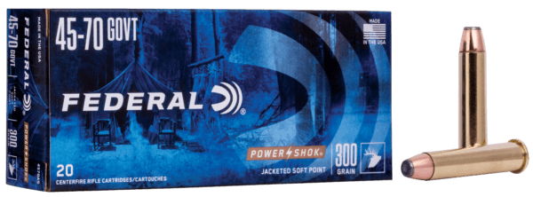 Federal 4570AS Power-Shok Hunting 45-70 Gov 300 gr Jacketed Soft Point (JSP) 20rd Box