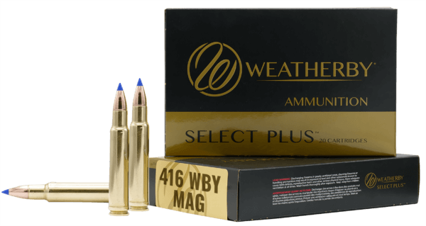 Weatherby H416400RN Select Plus 416 Wthby Mag 400 gr 2700 fps Soft Point Round Nose (SPRN) 20rd Box