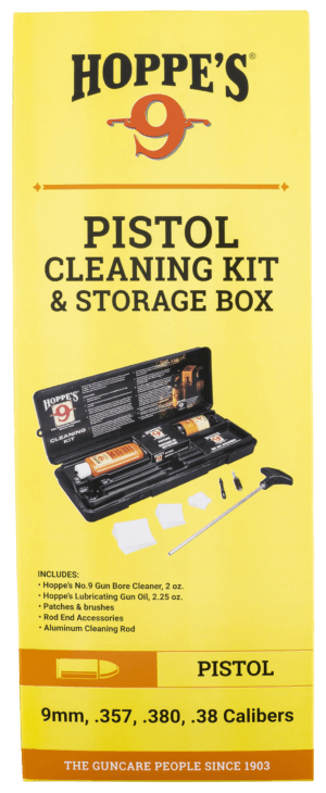 Hoppe’s PCO40B Pistol Cleaning Kit 40 Cal / 10mm (Clam Pack)