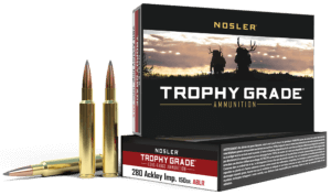 Nosler 60116 Trophy Grade Long-Range Hunting 280 Ackley Improved 150 gr Nosler Spitzer AccuBond-Long Range (SABLR) 20rd Box
