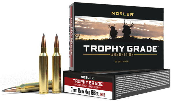 Nosler 60108 Trophy Grade Long-Range Hunting 7mm Rem Mag 168 gr Nosler Spitzer AccuBond-Long Range (SABLR) 20rd Box