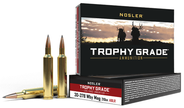 Nosler 60133 Trophy Grade Long-Range Hunting 30-378 Wthby Mag 210 gr Nosler Spitzer AccuBond-Long Range (SABLR) 20rd Box
