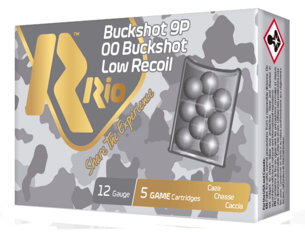 Rio Ammunition RBLR129 Royal Buck Low Recoil 12 Gauge 2.75″ 9 Pellets 00 Buck Shot 5 Bx/ 50 Cs