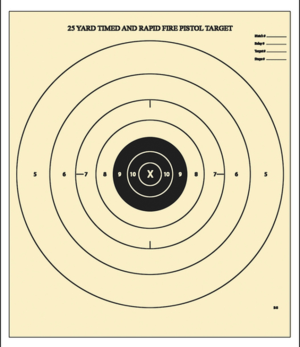Action Target B8100 Competition NRA Time & Rapid Fire Bullseye Heavy Paper Hanging 25 yds Handgun 21 x 24″ Black/White 100 Per Box”