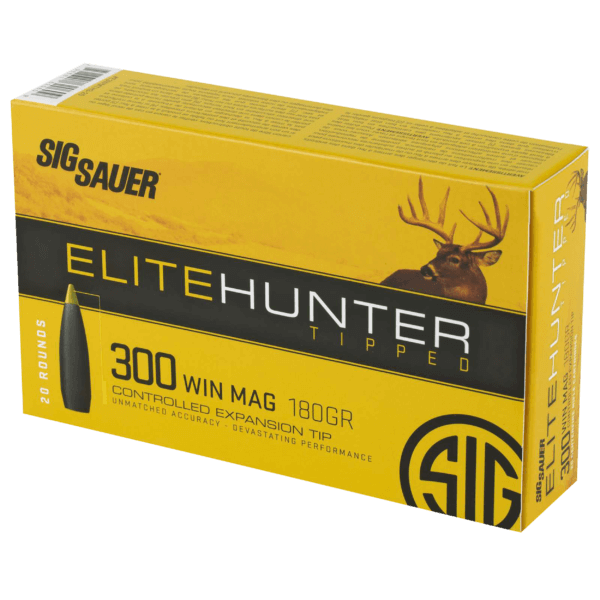 Sig Sauer E3WMAB18020 Elite Hunting 300 Win Mag 180 gr 3050 fps Nosler AccuBond 20rd Box