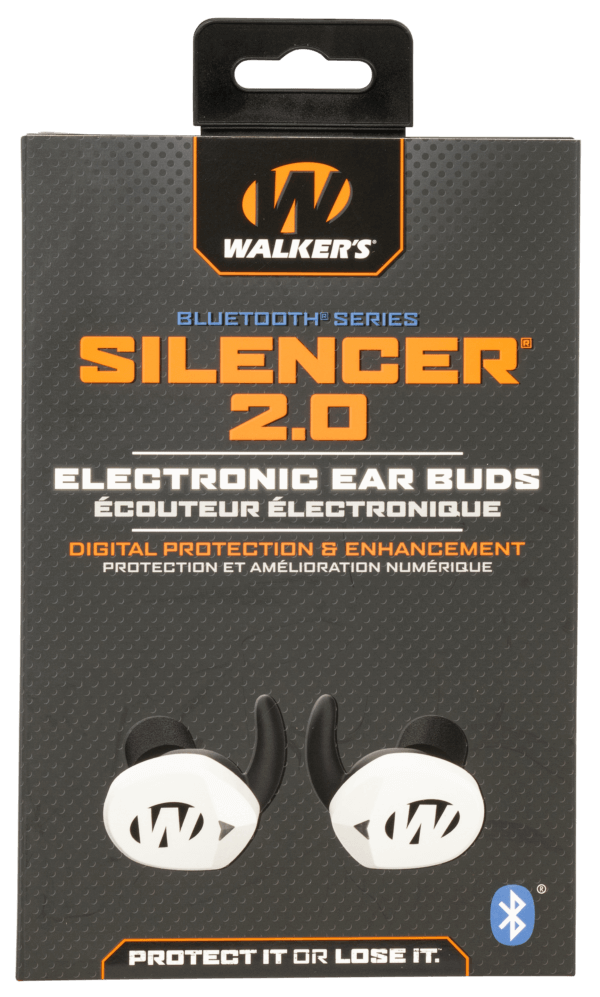 Walker’s GWPSLCR2BTWHT Silencer 2.0 In The Ear GunStuff Exclusive White Polymer