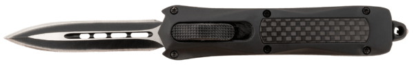 Steel River Knives MA163BD Spartan Mini 2.70″ OTF Dagger Plain Black/Silver 440C SS Blade/ Black w/Carbon Fiber Inlay Aluminum Zinc Alloy Handle