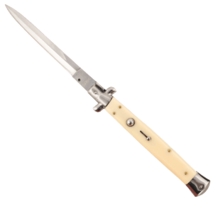 Steel River Knives CISID Spartan  6″ Italian Dagger Polished Blade 7″ Ivory Synthetic Handle Side Open