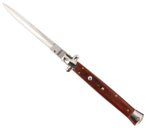 Steel River Knives CIRWD Spartan  6 Italian Dagger Polished Blade 7″ Red Wood Handle Side Open”