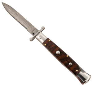 Steel River Knives SGSWP Spartan  3.9 Italian Bayonet Polished Blade 5.1″ Snakewood Handle Side Open”
