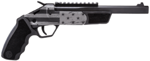 Rossi SSPB9ENG1 Brawler  45 Colt (LC)/410 Gauge 1rd 9″  Black with US Flag Engraved Frame  Textured Rubber Grips  Optic Mount