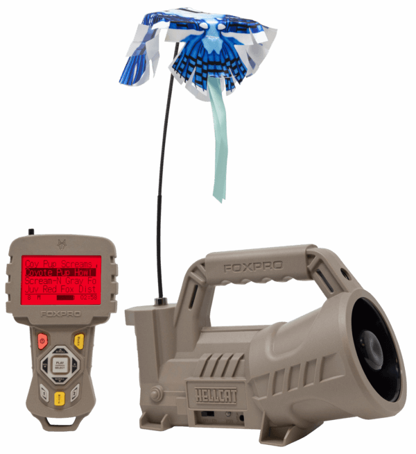 Foxpro HELLCAT Hellcat Digital Call Attracts Predators Features TX433 Transmitter Tan ABS Polymer