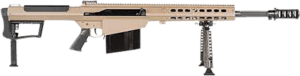 Barrett 18066S M107A1 S with Improved Internals  50 BMG 10+1 20″ Fluted Barrel  FDE  A2 Pistol grip  Thermal Cheek Guard  Titanium Monopod & Bipod  QD Suppressor Mount Muzzle Brake  Flip-Up Rear Sight  Includes Pelican Hard Case