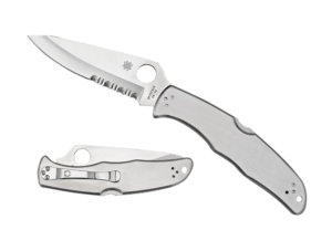 Spyderco C10FPK390 Endura 4 Lightweight 3.80″ Folding Plain Stonewashed K390 Steel Blade Includes Pocket Clip