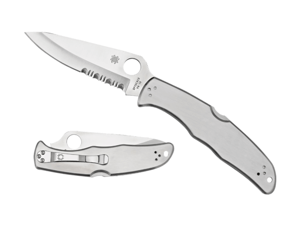 Spyderco C10PS Endura 4 3.85″ Folding Plain Satin VG-10 SS Blade/Satin Stainless Steel Handle Includes Pocket Clip