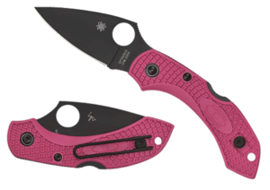 Spyderco C28FPPNS30VBK2 Dragonfly 2 2.30″ Folding Plain Black TiCN CPM S30V SS Blade/Pink Textured w/Black Accents FRN Handle Includes Pocket Clip