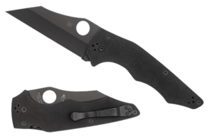Spyderco C253GPBBK YoJumbo 3.98″ Folding Wharncliffe Plain Black DLC CPM S30V SS Blade/Black Textured G10 Handle Includes Pocket Clip