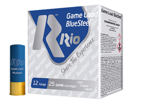 Rio Ammunition GLBS325 Game Load BlueSteel 12 Gauge 2.75″ 1 1/8 oz 5 Shot 25rd Box