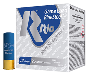 Rio Ammunition GLBS325 Game Load BlueSteel 12 Gauge 2.75″ 1 1/8 oz 5 Shot 25rd Box