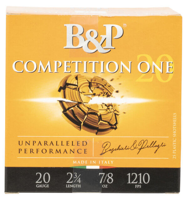 B&P 20B78CP8 Competition ONE Lead 20 Gauge 2.75 7/8 oz 8 Shot 25rd Box”