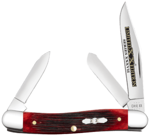 Case 12210 Limited Edition XXXVII Stockman Medium Folding Clip Point/Pen/Spey Plain Mirror Polished w/Engraving Tru-Sharp SS Blade/ Old Red Barnboard Jig/SS Stag Bone/Nickle Handle