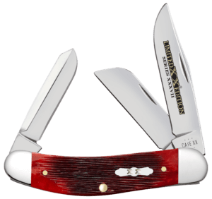 Case 12213 Limited Edition XXXVII CopperLock Folding Locking Clip Point Plain Mirror Polished w/Engraving Tru-Sharp SS Blade/ Old Red Barnboard Jig/SS Stag Bone/Nickle Handle